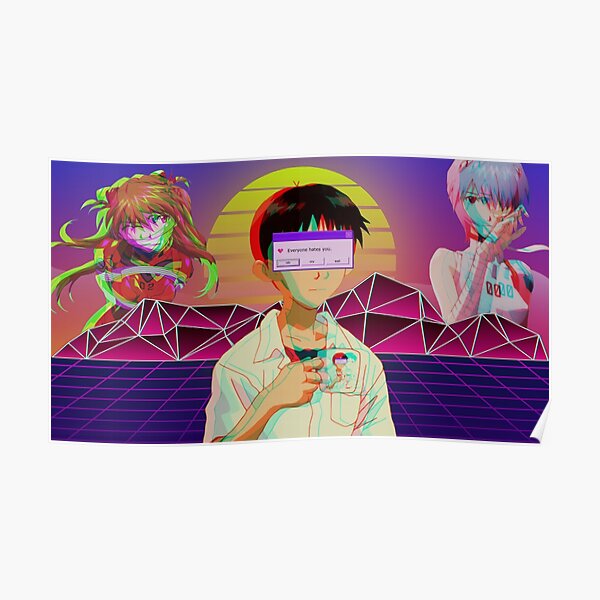 Evangelion Wallpaper Poster By Philqui Redbubble