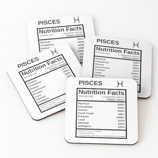 Item preview, Pisces Nutrition Facts designed and sold by lolora.