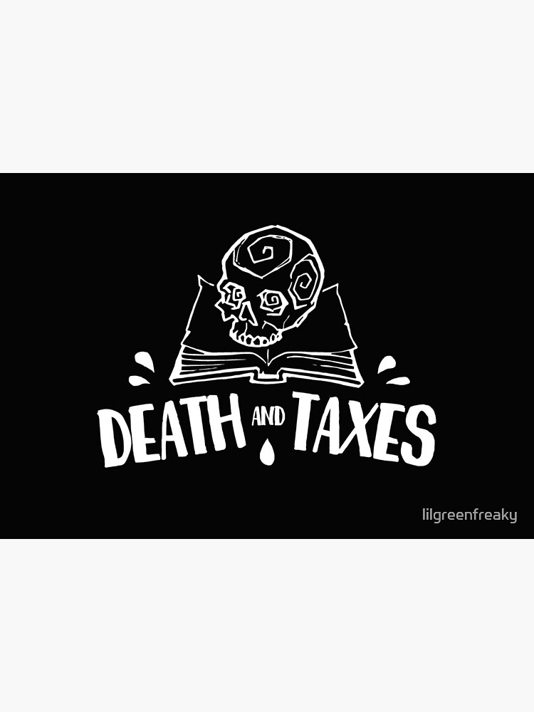 Thumbnail 5 of 5, Mask, Death and Taxes, Simplistic Logo in White designed and sold by lilgreenfreaky.