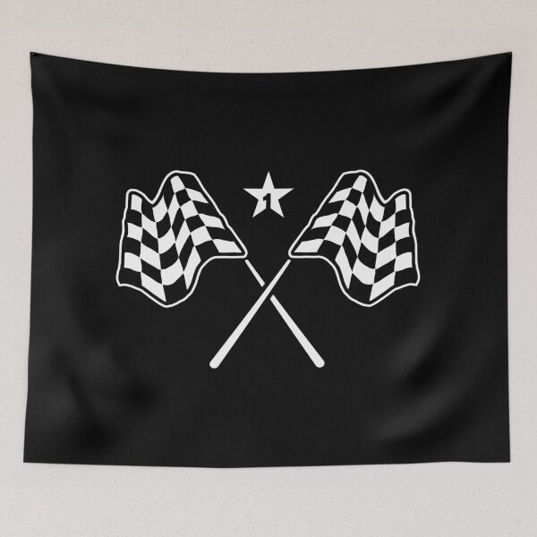 Item preview, 2 CHECKERED WAVING RACE FLAGS WITH NR 1, BY SUBGIRL designed and sold by SUBGIRL.