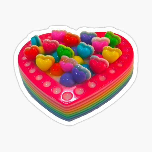 rainbow heart dish Sticker