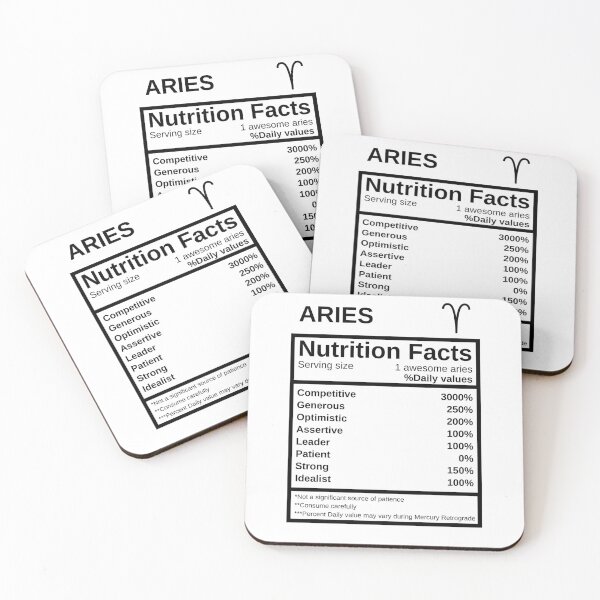 Item preview, Aries Nutrition Facts designed and sold by lolora.