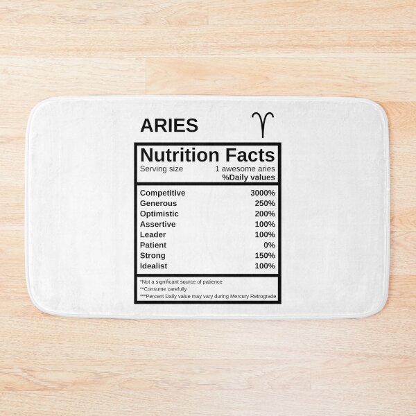Item preview, Aries Nutrition Facts designed and sold by lolora.