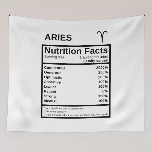 Item preview, Aries Nutrition Facts designed and sold by lolora.