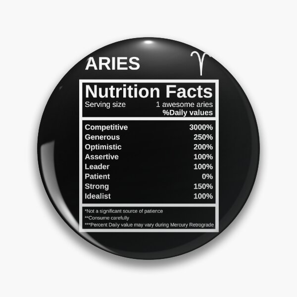 Item preview, Aries Nutrition Facts designed and sold by lolora.