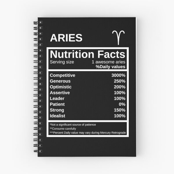 Item preview, Aries Nutrition Facts designed and sold by lolora.