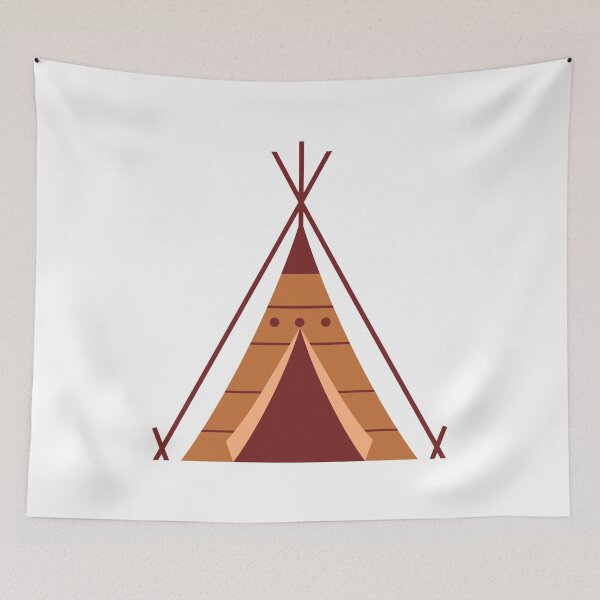 Item preview, Native American themed illustration with wigwam. designed and sold by TashaVector.