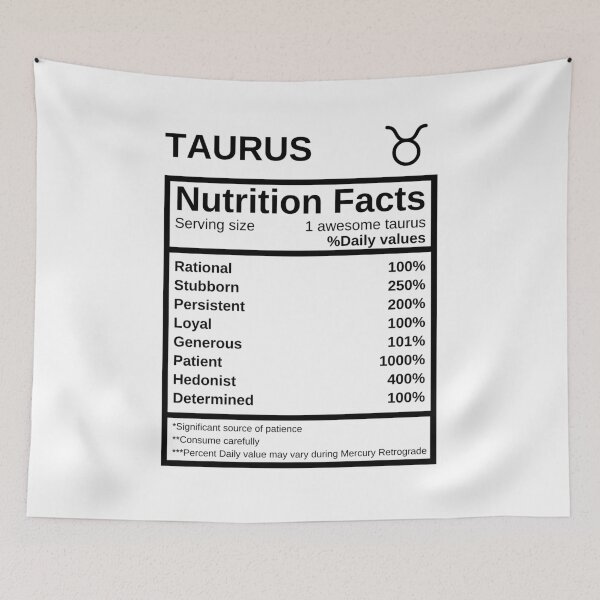 Item preview, Taurus Nutrition Facts designed and sold by lolora.