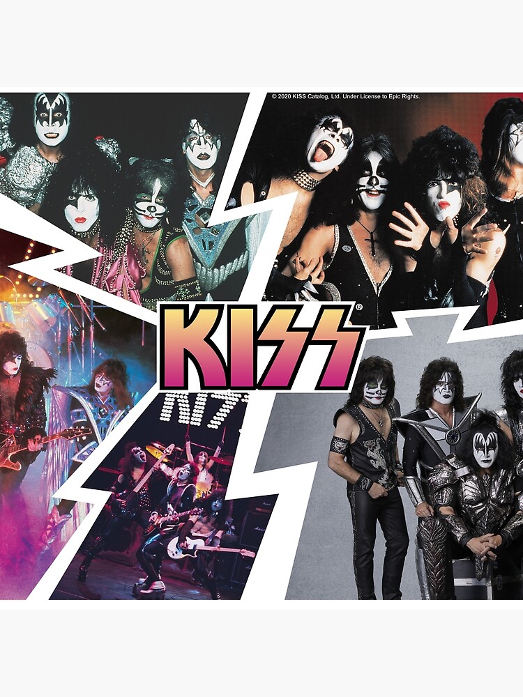 Thumbnail 4 of 4, Pillow, KISS Collage designed and sold by Ornicar.