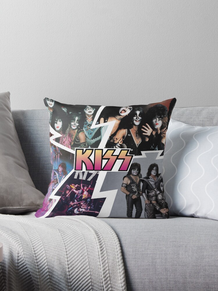 Thumbnail 1 of 4, Pillow, KISS Collage designed and sold by Ornicar.