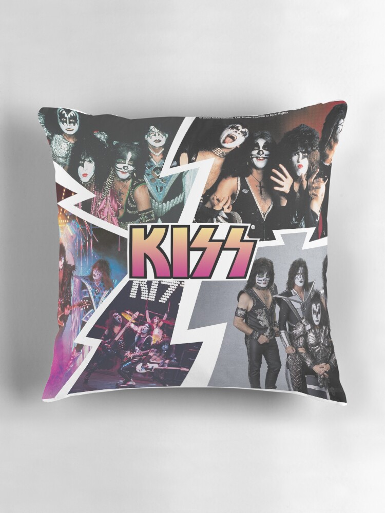 Thumbnail 3 of 4, Pillow, KISS Collage designed and sold by Ornicar.