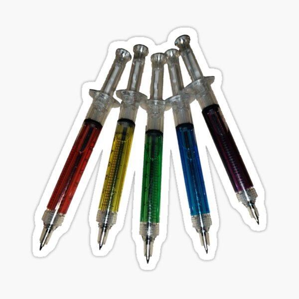 rainbow syringe pens Sticker