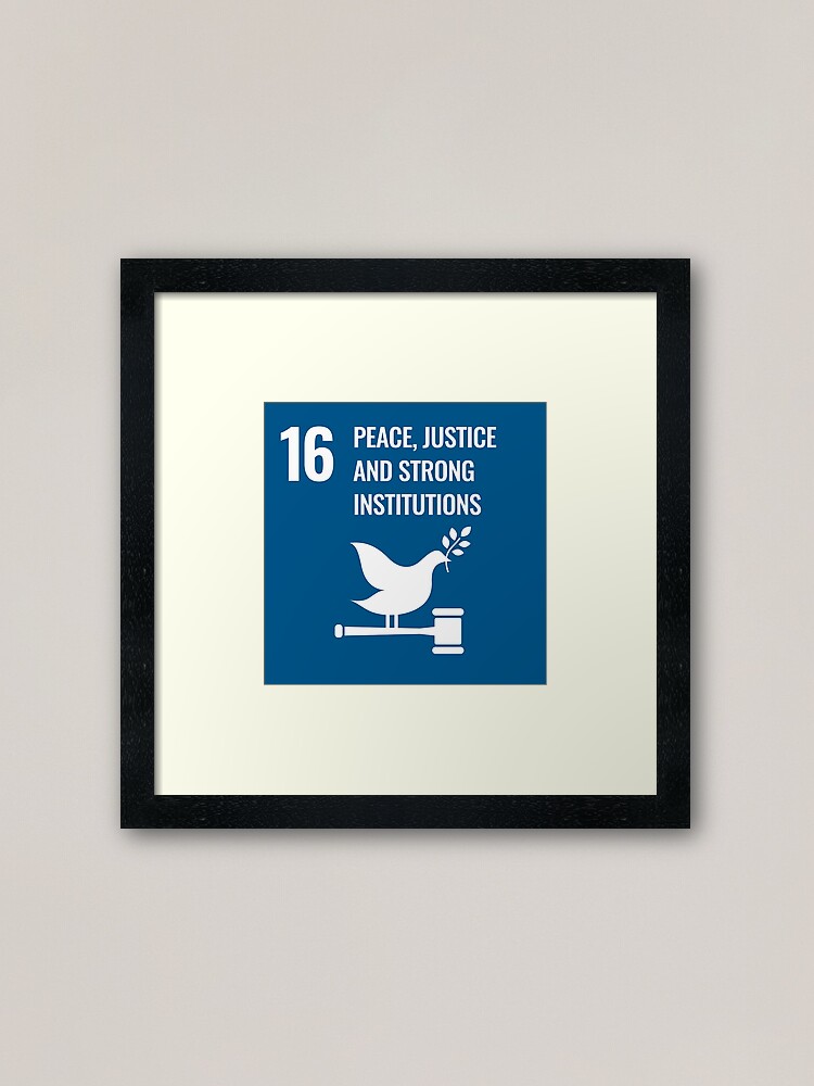 Alternate view of UN SDG - Sustainable Development Goals | Goal 16 Framed Art Print