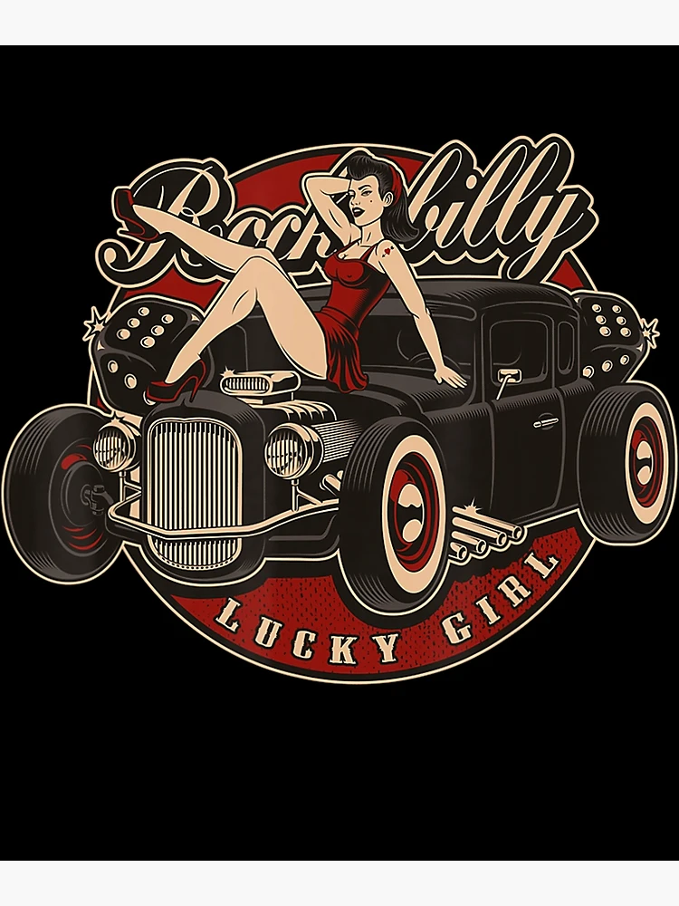 Pin Up Lucky Girl Classic Hot Rod Rockabilly Women's T-Shirt