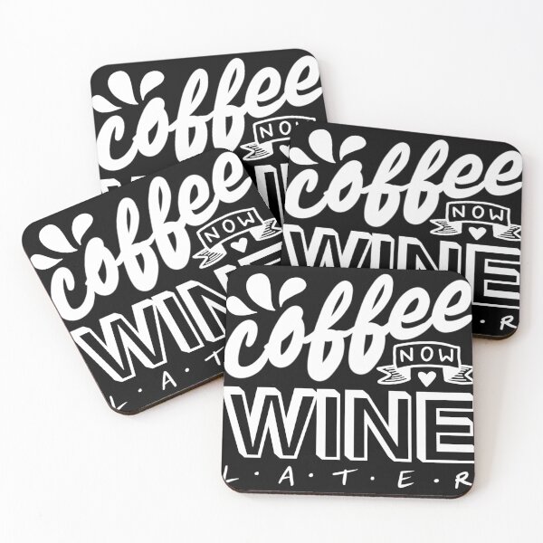 Item preview, Coffee now, wine later. Black shirt designed and sold by VacantEyes.