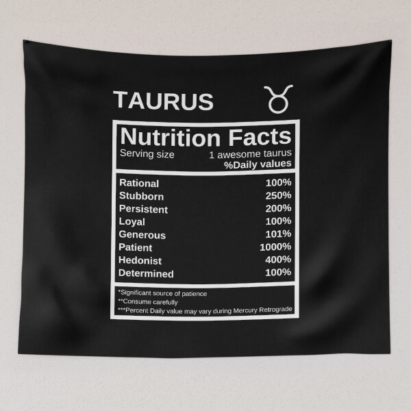 Item preview, Taurus Nutrition Facts designed and sold by lolora.