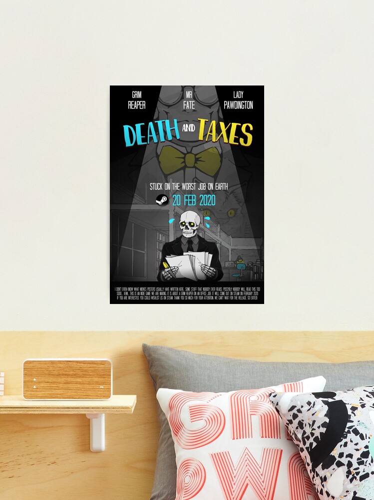 Thumbnail 1 of 3, Photographic Print, Death and Taxes Movie Poster designed and sold by lilgreenfreaky.