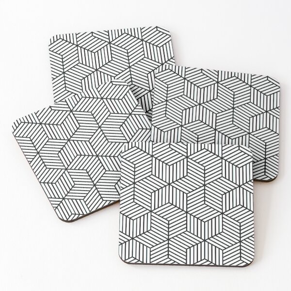 Item preview, Black and White Isometric Cube Pattern designed and sold by kjatrendytees.