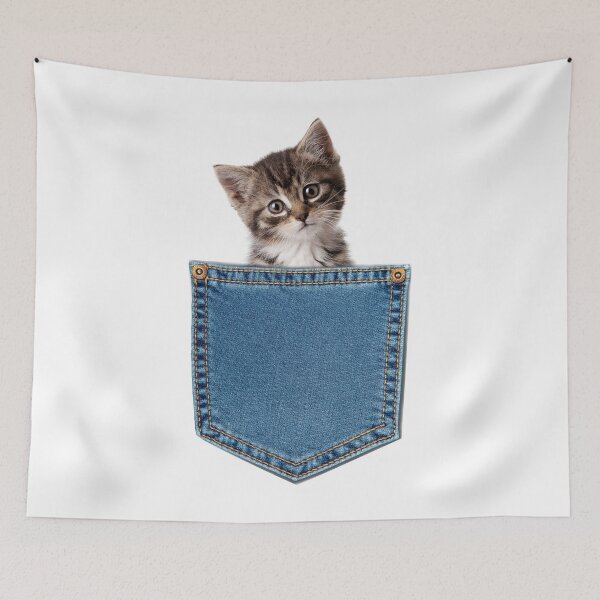 Item preview, Cute Kitten in a Pocket designed and sold by WildWoyages.