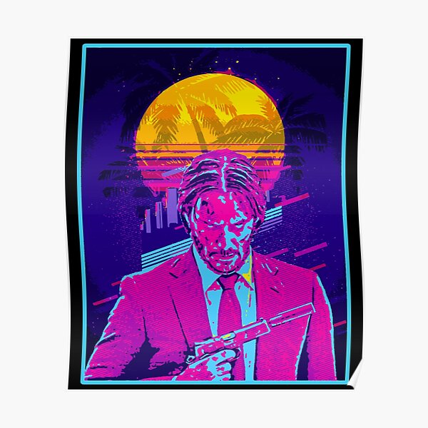 John Wick Style rétro vintage des années 80 Poster