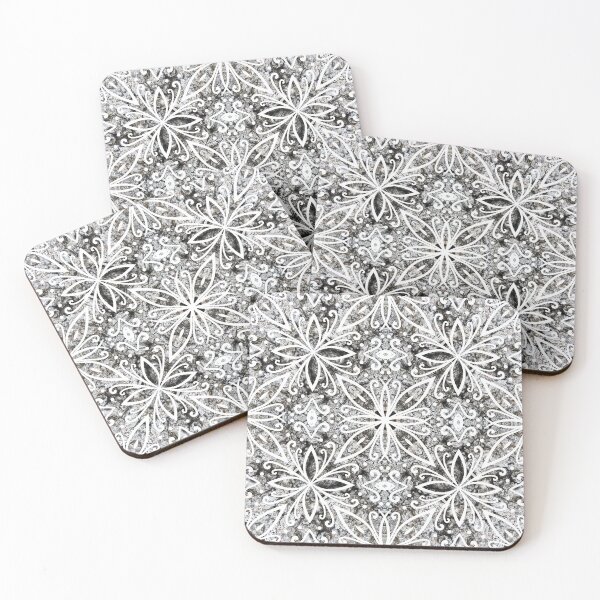 Item preview, Black and White Flower Mandala designed and sold by lyndseyart.