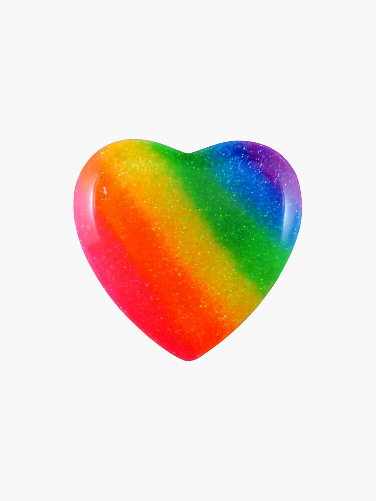 "glitter rainbow heart " Sticker for Sale by violetjleo Redbubble