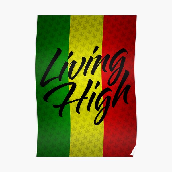 Living High Typography (Dark) Poster