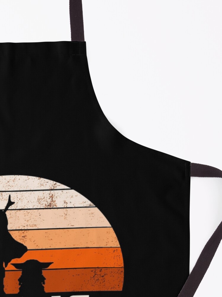 Alternate view of Mando Retro This is The Way and the Baby Sunset Apron