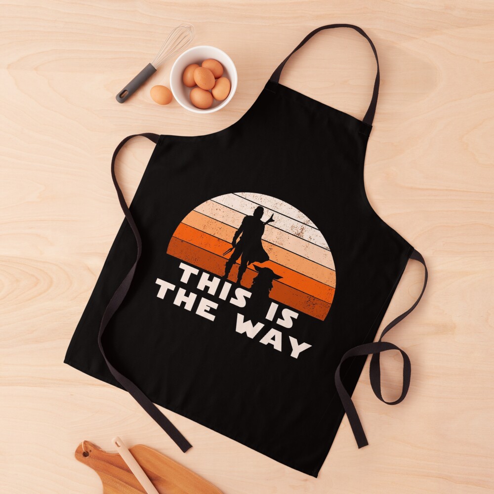 Mando Retro This is The Way and the Baby Sunset Apron