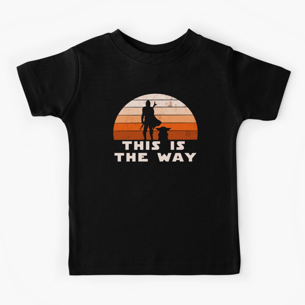 Mando Retro This is The Way and the Baby Sunset Kids T-Shirt