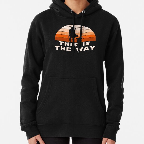 Mando Retro This is The Way and the Baby Sunset Pullover Hoodie