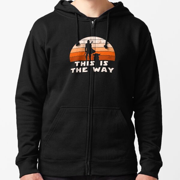 Mando Retro This is The Way and the Baby Sunset Zipped Hoodie
