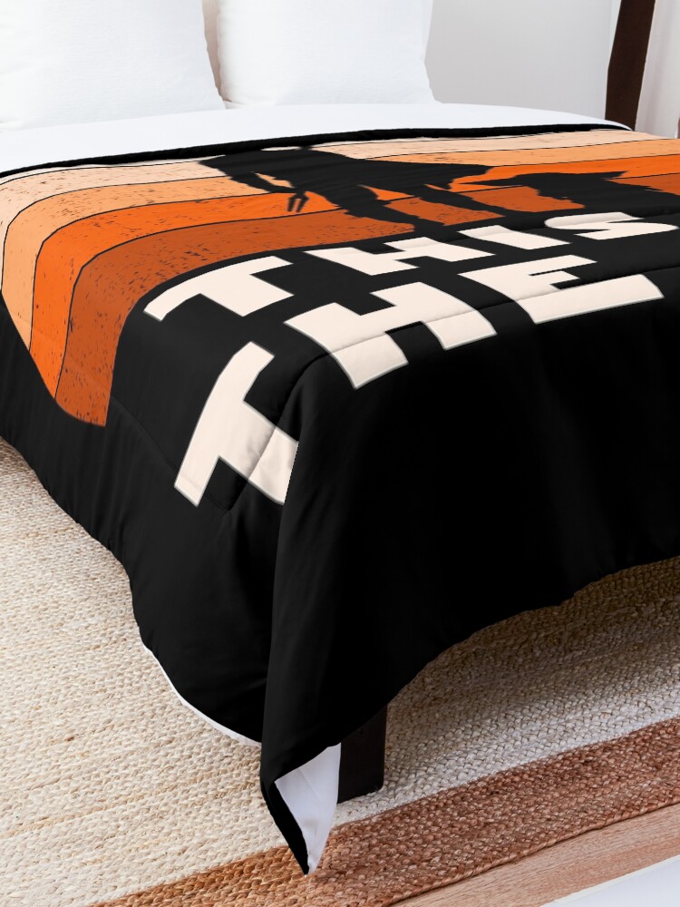 Alternate view of Mando Retro This is The Way and the Baby Sunset Comforter