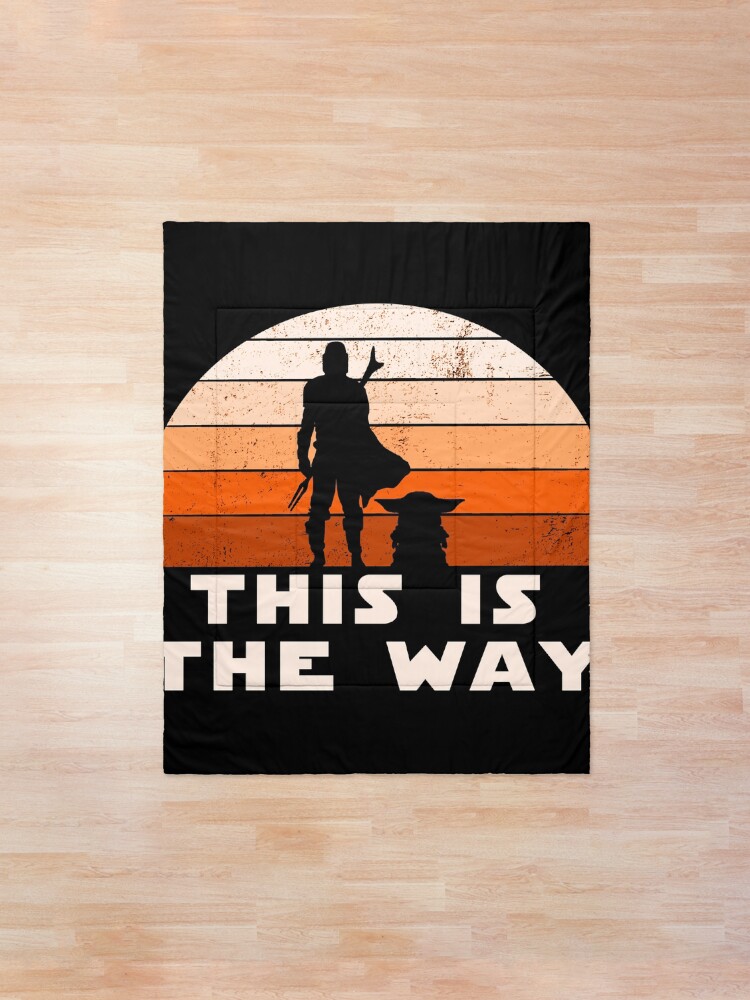 Alternate view of Mando Retro This is The Way and the Baby Sunset Comforter