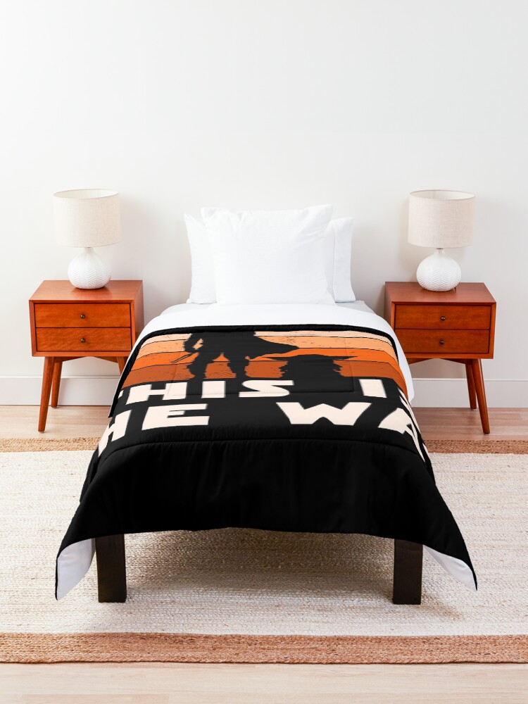 Alternate view of Mando Retro This is The Way and the Baby Sunset Comforter