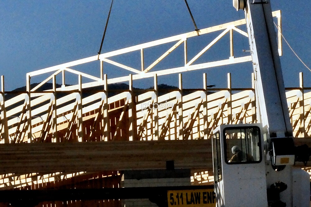 "Roof Truss & Telescopic Boom Crane" by ptosis Redbubble