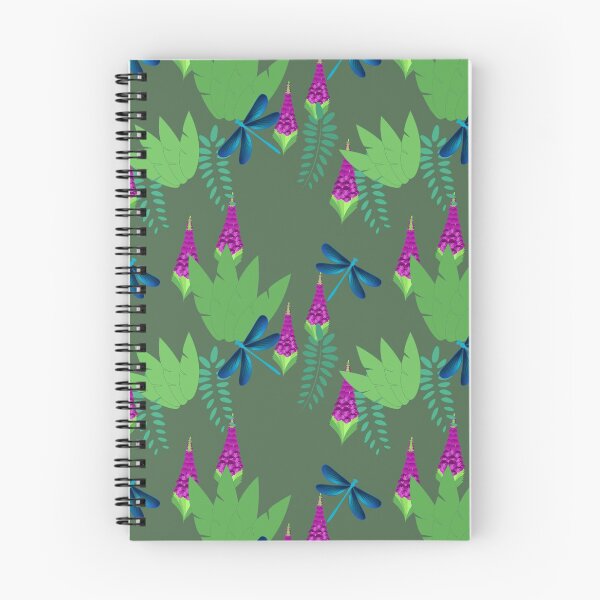 Item preview, Dragonflies and Fox gloves by Bear and Goose designed and sold by bearandgoose.