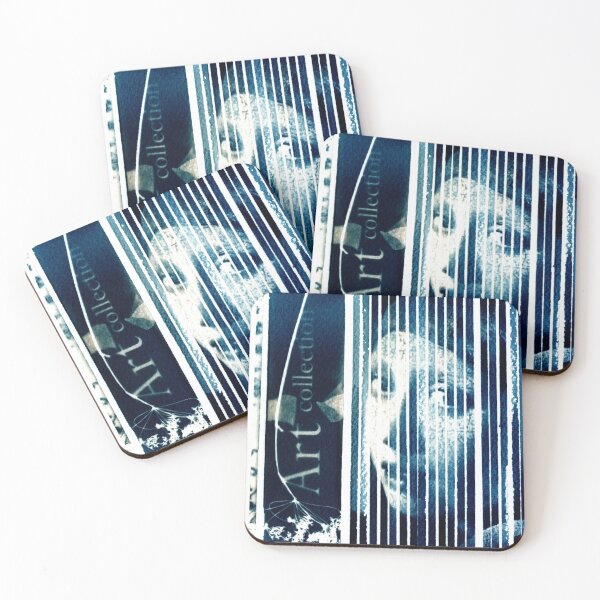 Item preview, Classic blue vintage style Cyanotype ART collage 4 designed and sold by KasparekFineArt.