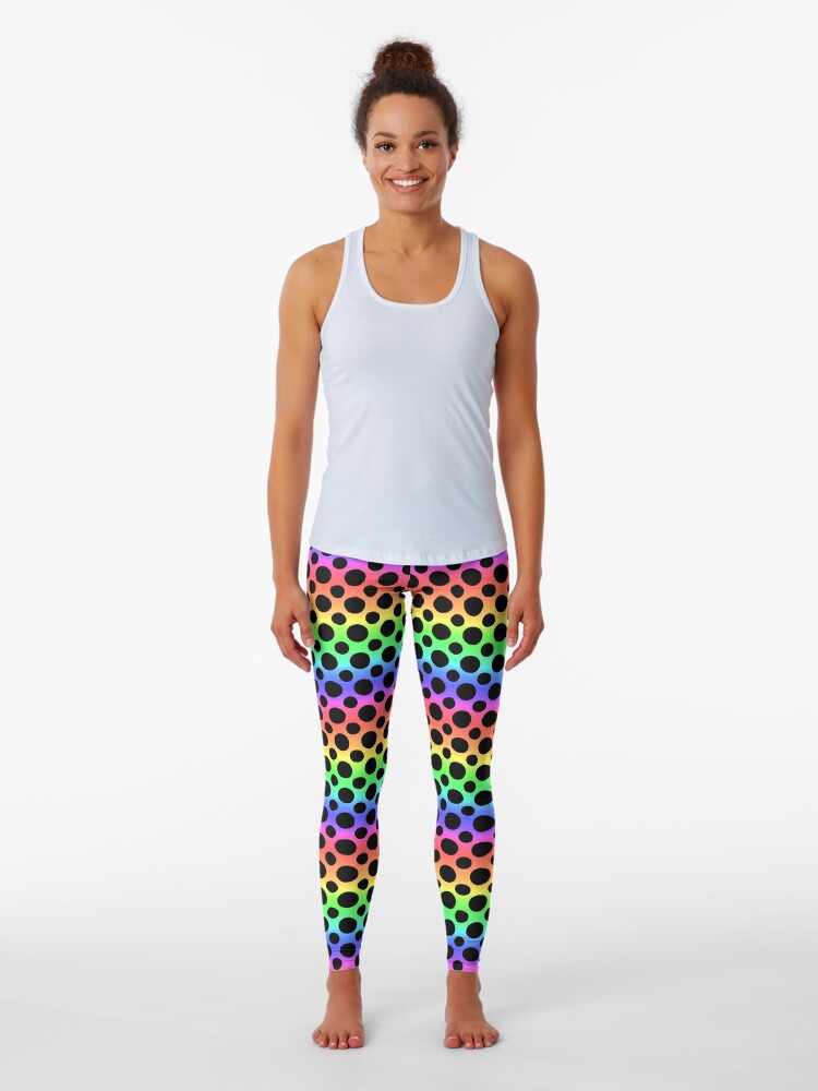 Rainbow Bubble Pattern black Leggings for Sale by mishmashmuddle