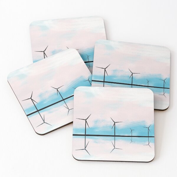 Item preview, Offshore Wind Turbines Landscape Illustration designed and sold by yappei.