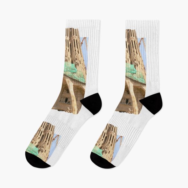Item preview, Towers Scraping Sky at La Sagrada Familia Catholic Church, by Antoni Gaudí (Barcelona, Spain - Photo by Alice CCI) designed and sold by VanyssaGraphics.