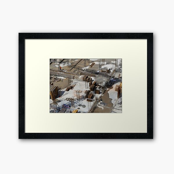 foundation of the building site Framed Art Print