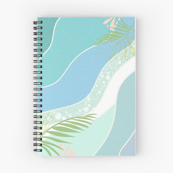 Artikelvorschau, Pastellblaue Strandwellen und Palme, Küste, Küste entworfen und verkauft von SoulLiving.