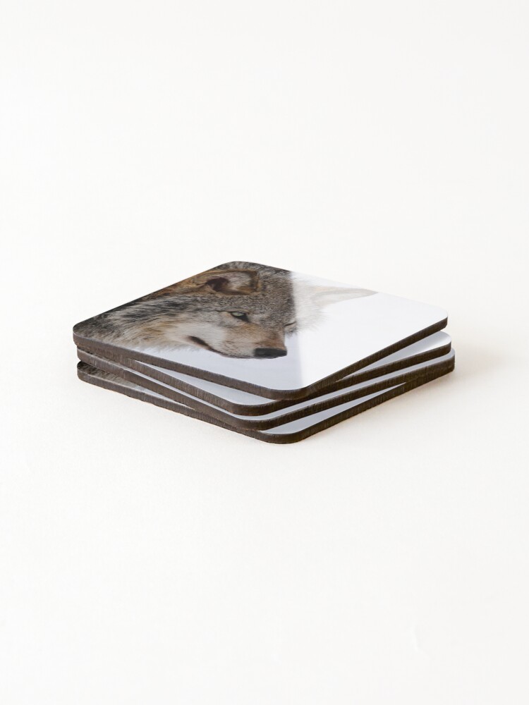 Thumbnail 4 of 5, Coasters (Set of 4), Timber Wolf designed and sold by WolvesOnly.