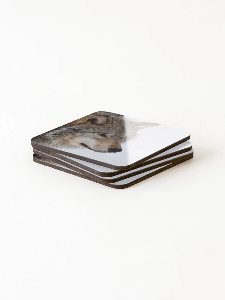 Thumbnail 4 of 5, Coasters (Set of 4), Timber Wolf designed and sold by WolvesOnly.