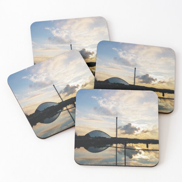 Item preview, Glasgow River Clyde Waterfront Sunset Cityscape designed and sold by arianehine.