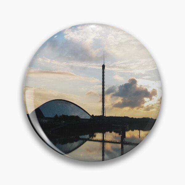 Item preview, Glasgow River Clyde Waterfront Sunset Cityscape designed and sold by arianehine.