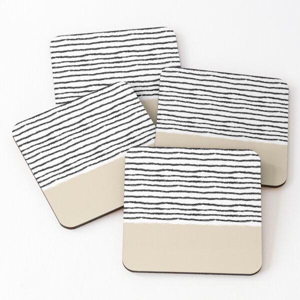 Item preview, Watercolor Lines cream black designed and sold by Miss Striped.
