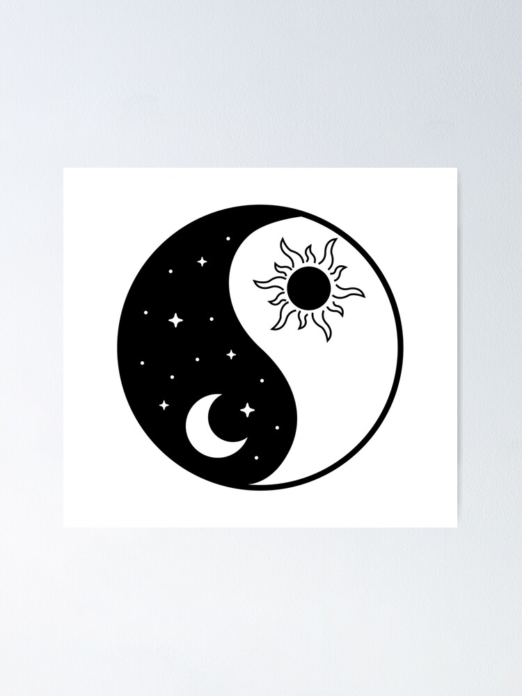 yin and yang symbol as moon and sun