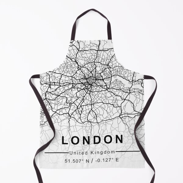 Item preview, LONDON CİTY ROAD MAP POSTER SİMPLE ALL ROADS BLACK AND WHİTEWİTH COUNTRY NAME AND COORDİNATES   designed and sold by rashadat.